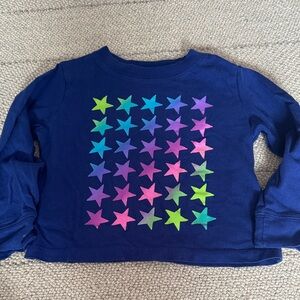 Crewcuts Navy Starburst Long Sleeve Tee girls XXS 2-3years